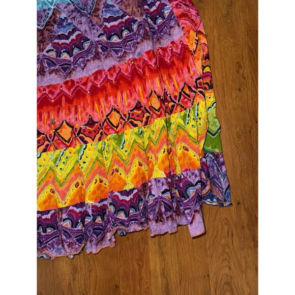 Mystique Aura Boho Hippie Rainbow Sequined Maxi Skirt Festival Medium Unique - Picture 2 of 5